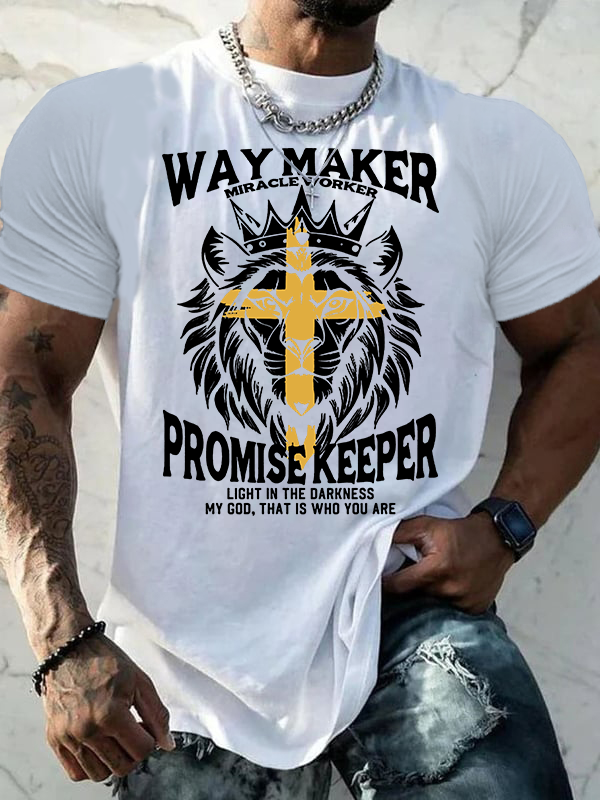 [Copy]Faith Printed Jesus God Christian Cotton T-Shirt