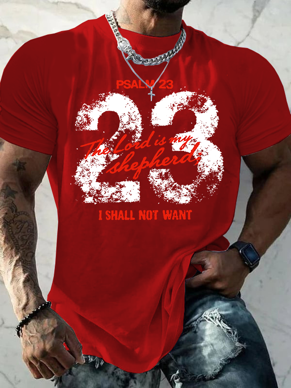 Psalm 23 Jesus God Christian Cotton T-Shirt