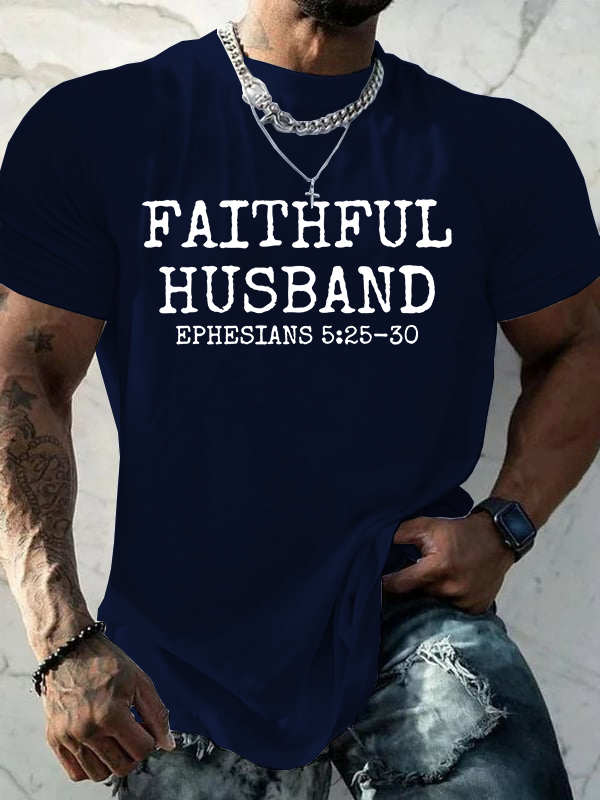Faithful Husband Jesus God Christian Cotton T-Shirt
