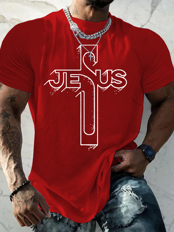 Jesus Cross Jesus God Christian Cotton T-Shirt