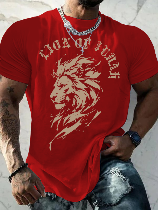 Lion Of Judah  Jesus God Christian Cotton T-Shirt