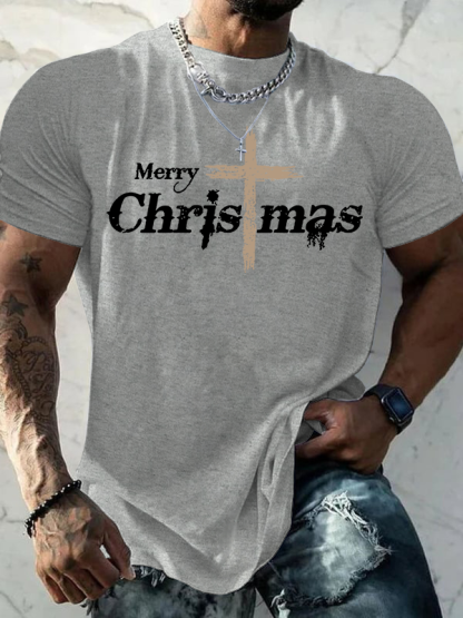 Merry Chrismas  Jesus God Christian Cotton T-Shirt