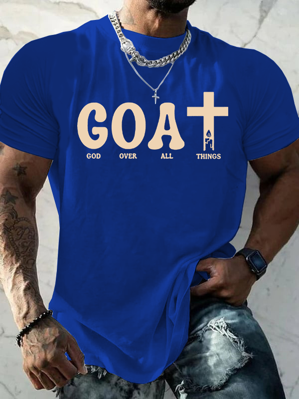God Over All Things Jesus God Christian Cotton T-Shirt