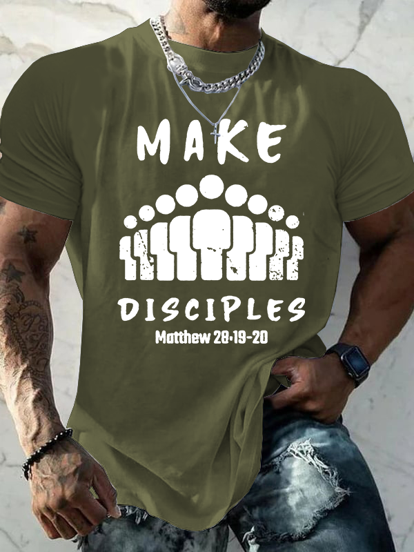 Make Disciples Matthew 28 Jesus God Christian Cotton T-Shirt