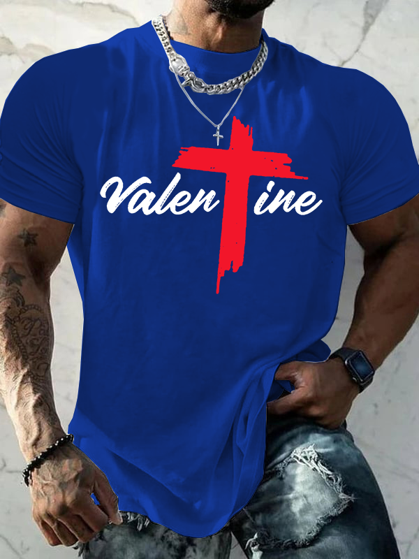 Valentine Jesus God Christian Cotton T-Shirt