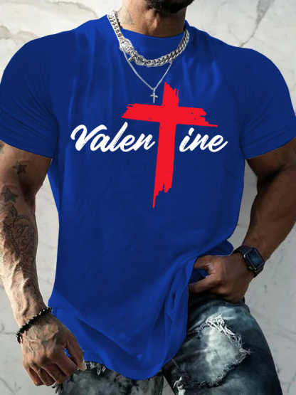 Valentine Jesus God Christian Cotton T-Shirt