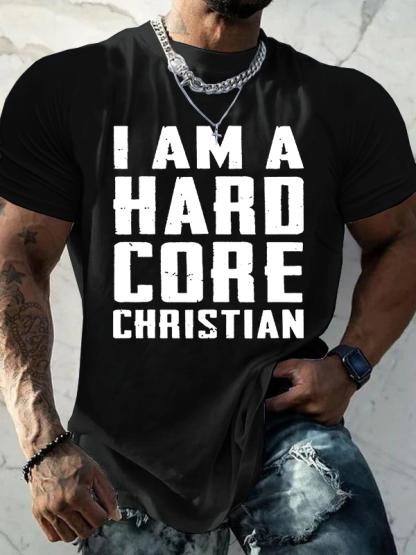 Hardcore Christian Jesus God Christian Cotton T-Shirt