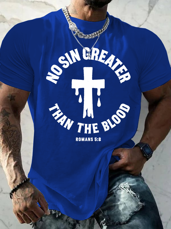 No Sin Greater Than The Blood Jesus God Christian Cotton T-Shirt