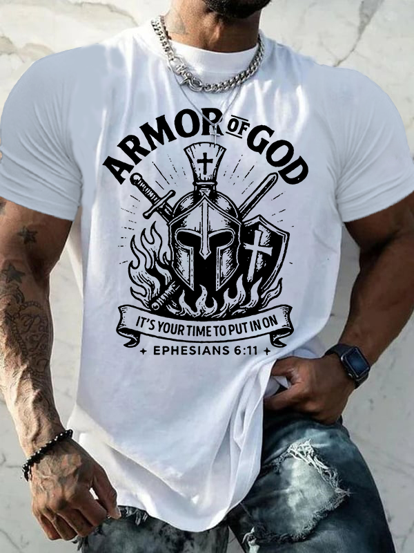 Armor Of God Jesus God Christian Cotton T-Shirt