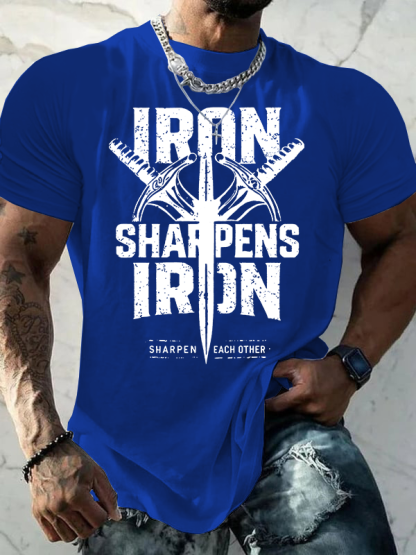 Iron Sharpens Iron Jesus God Christian Cotton T-Shirt