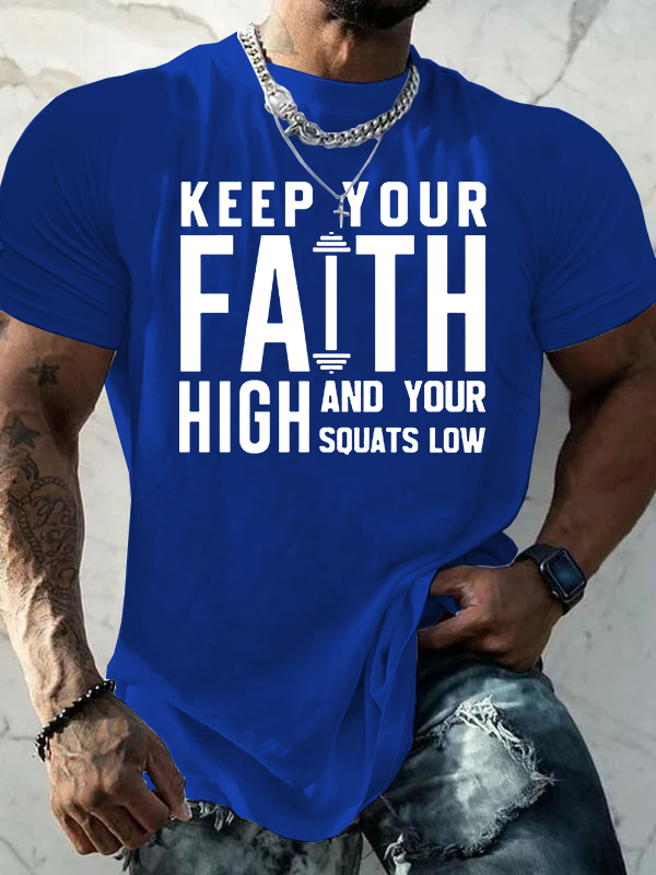 Keep Your Faith High Jesus God Christian Cotton T-Shirt