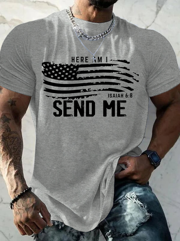 Here Am I Send Me Jesus God Christian Cotton T-Shirt