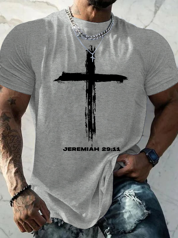 Jeremiah Cross Jesus God Christian Cotton T-Shirt