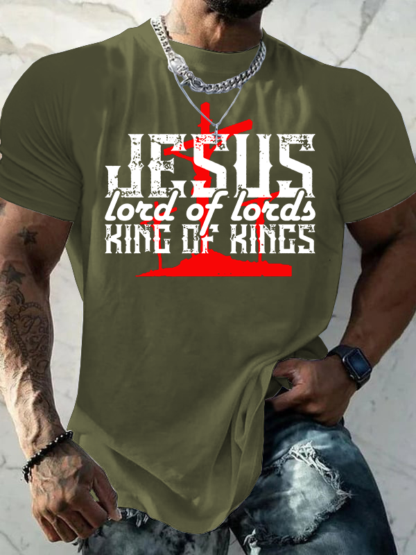 King Of Kings Lord Of Lords Jesus God Christian Cotton T-Shirt