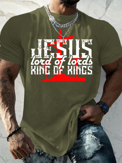 King Of Kings Lord Of Lords Jesus God Christian Cotton T-Shirt