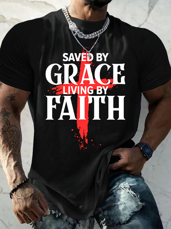 Man Of God Husband Dad Jesus God Christian Cotton T-Shirt