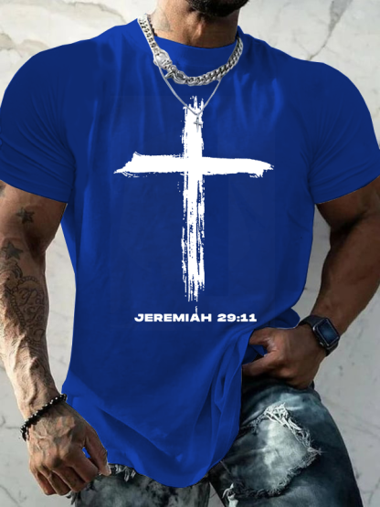 Jeremiah Cross Jesus God Christian Cotton T-Shirt