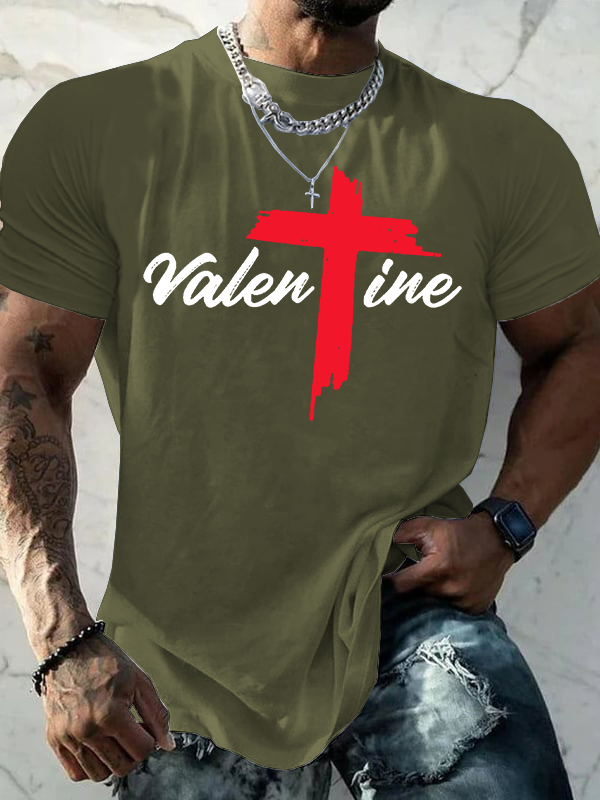 Valentine Jesus God Christian Cotton T-Shirt