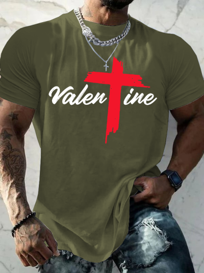Valentine Jesus God Christian Cotton T-Shirt