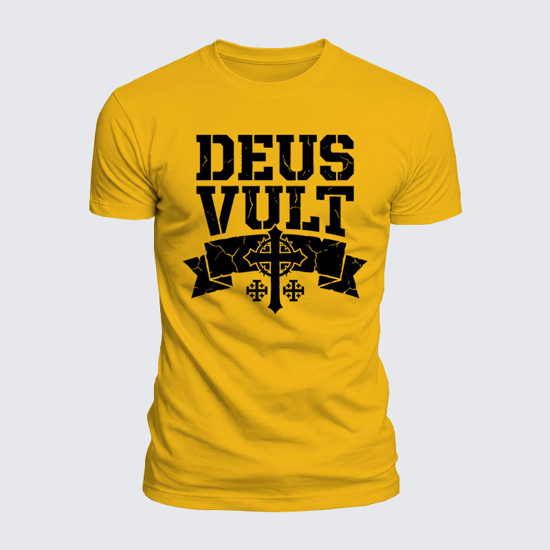 Deus Vult Jesus God Christian  – Luxe Mercerized Interlock Cotton Tee