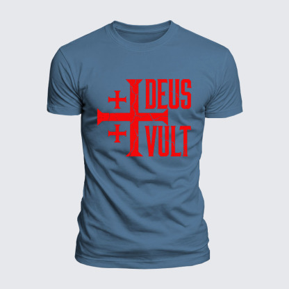 Deus Vult Jesus God Christian  – Luxe Mercerized Interlock Cotton Tee
