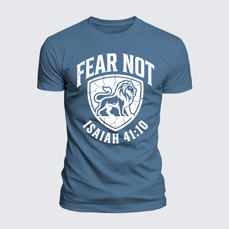 Fear Not Isaiah 41:10 Jesus God Christian  – Luxe Mercerized Interlock Cotton Tee