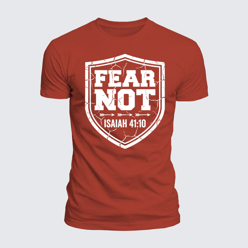 Fear Not Isaiah 41:10 Jesus God Christian  – Luxe Mercerized Interlock Cotton Tee