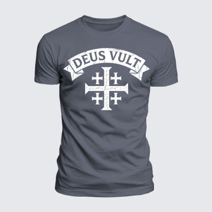 Deus Vult Jesus God Christian  – Luxe Mercerized Interlock Cotton Tee