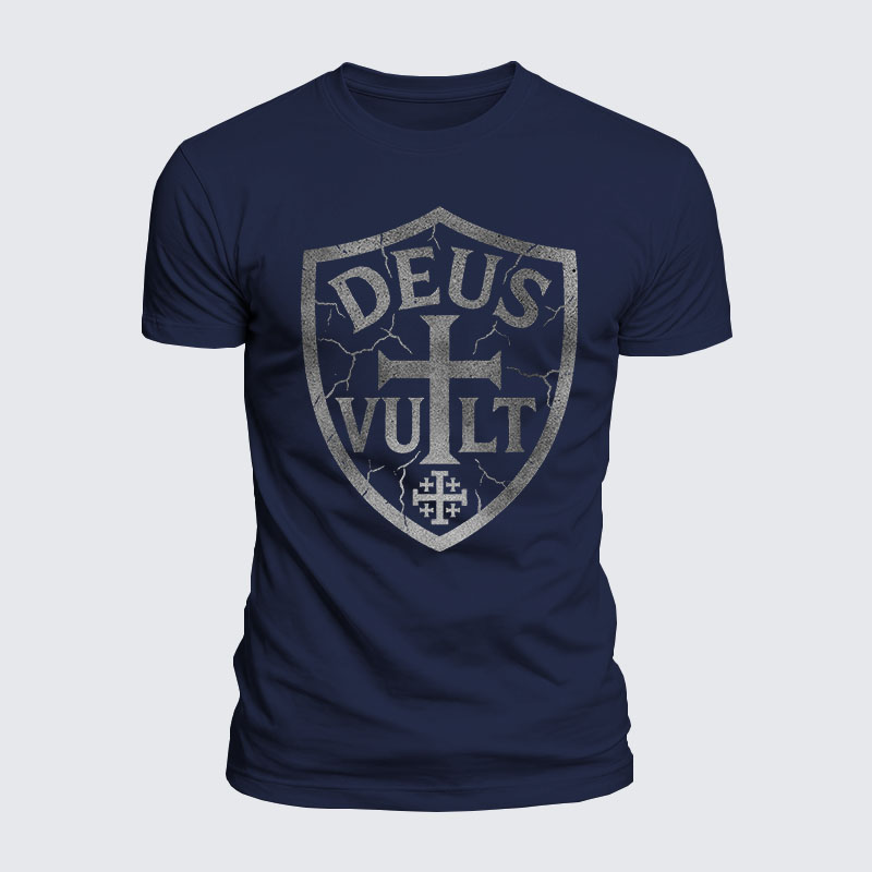 Deus Vult Jesus God Christian  – Luxe Mercerized Interlock Cotton Tee