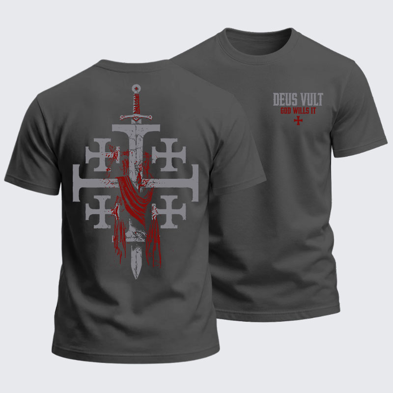 Heavyweight Cotton Tee - Deus Vult: God Wills It