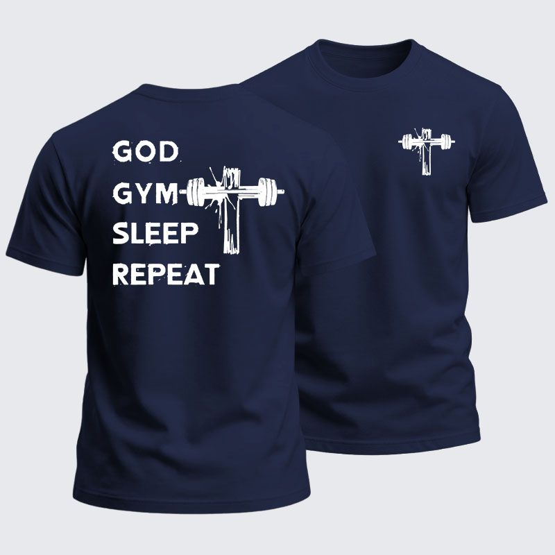 Heavyweight Cotton Tee -God Gym Sleep Repeat