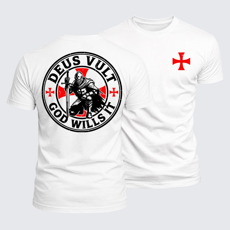 Luxe Mercerized Cotton Tee - Knights Templar Deus Vult
