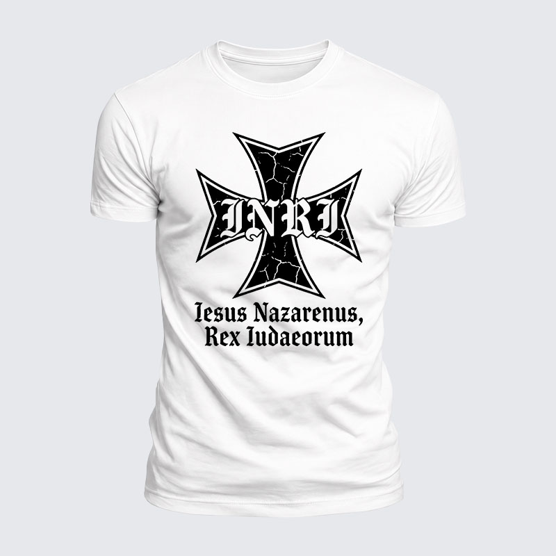 Luxe Mercerized Cotton Tee - INRI Jesus Of Nazareth King Of The Jews