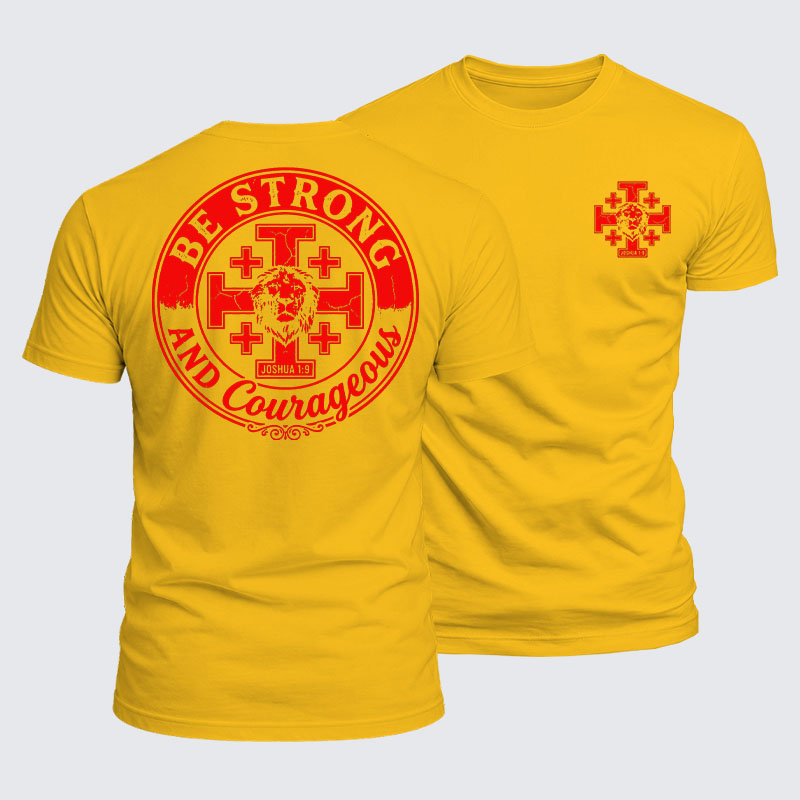 [Copy]Luxe Mercerized Cotton Tee - Be Strong And Courageous Lion Joshua 1:9