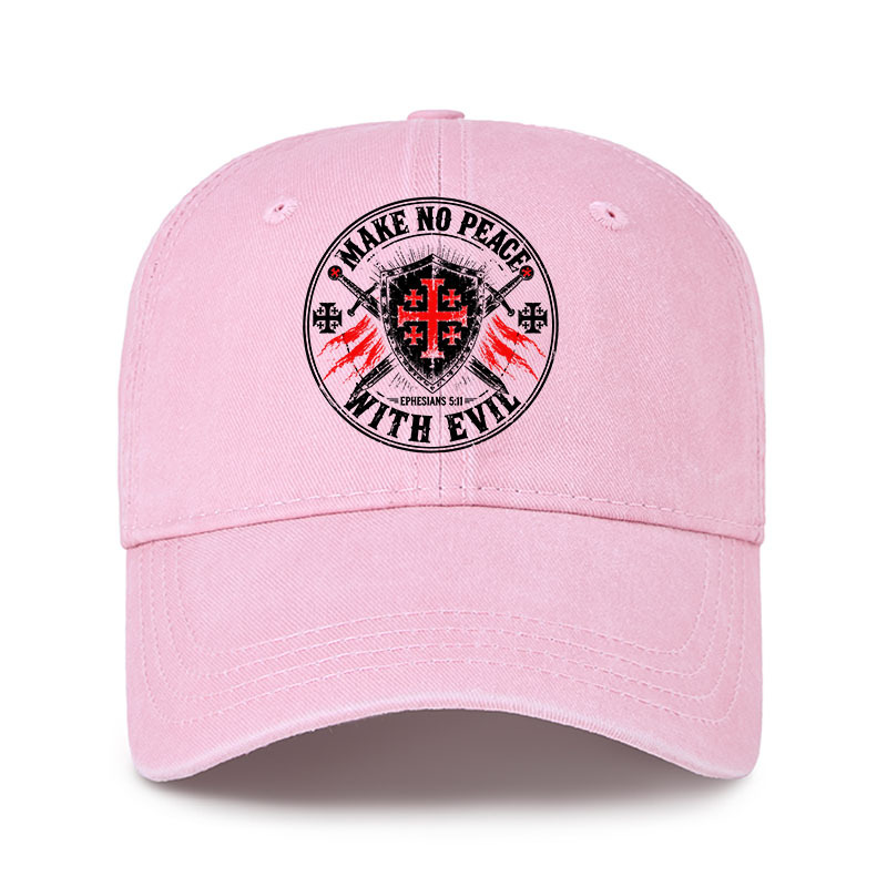 Heritage Washed Cap - Make No Peace with Evil Knight Templar Jerusalem Cross