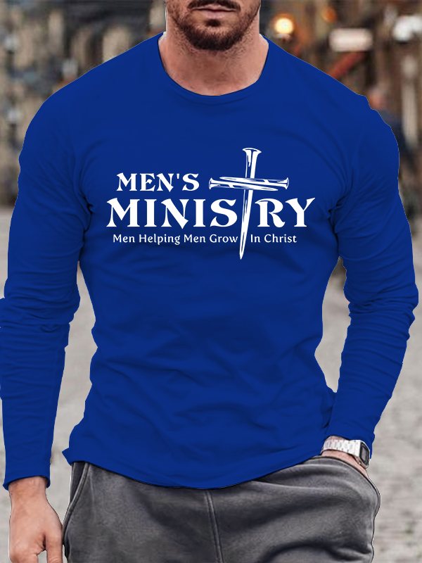Men's Ministry ,Men Helping Men ,Church ministry Jesus God  Christian Cotton Long Sleeve T-Shirt