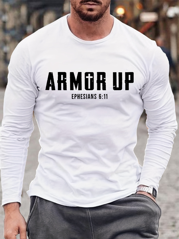 Armor Up Jesus God Christian Cotton Long Sleeve T-Shirt