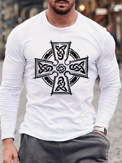Celtic Cross Jesus God Christian Cotton Long Sleeve T-Shirt