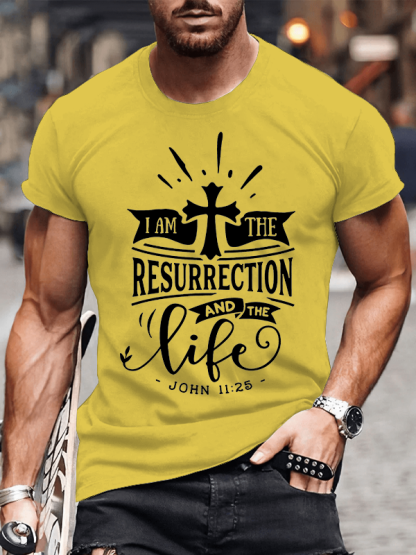 I Am The Resurrection And The Life John Jesus God Christian Cotton T-Shirt