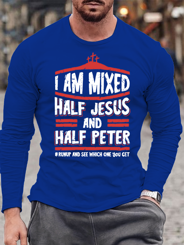 Men's  faith God'S Strong Hand Is Over My Life Long Sleeve T-Shirt