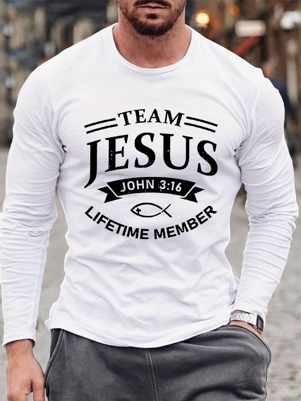 Jesus Team Jesus God  Christian Cotton Long Sleeve T-Shirt