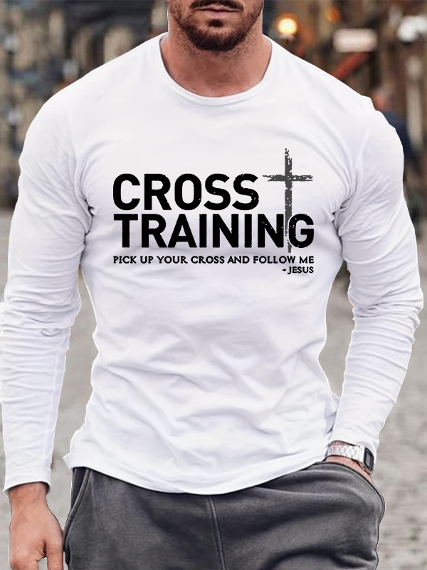 Cross Training Jesus God Christian Cotton Long Sleeve T-Shirt
