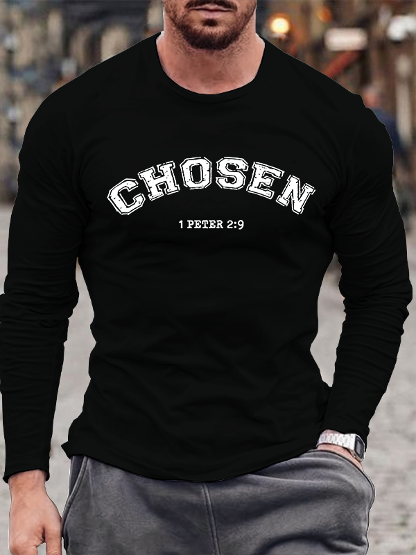 Men's  faith God'S Strong Hand Is Over My Life Long Sleeve T-Shirt