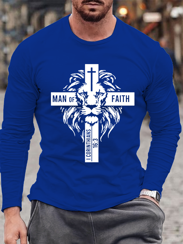 Men's  faith God'S Strong Hand Is Over My Life Long Sleeve T-Shirt