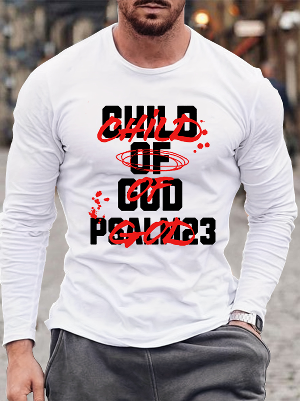 Men's  faith God'S Strong Hand Is Over My Life Long Sleeve T-Shirt