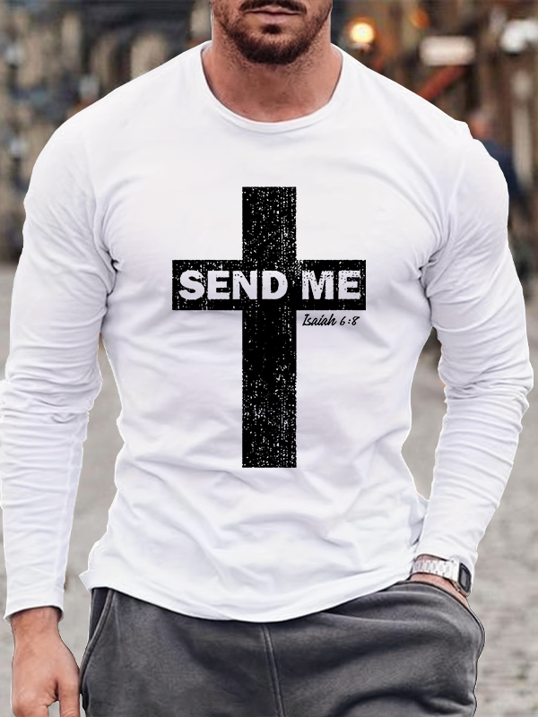 Send Me Isaiah 6:8 Jesus God Christian Cotton Long Sleeve T-Shirt