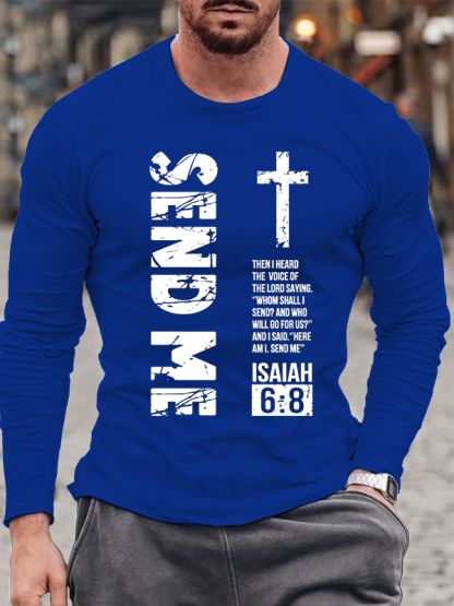 Send Me Isaiah 6:8 Jesus God Christian Cotton Long Sleeve T-Shirt