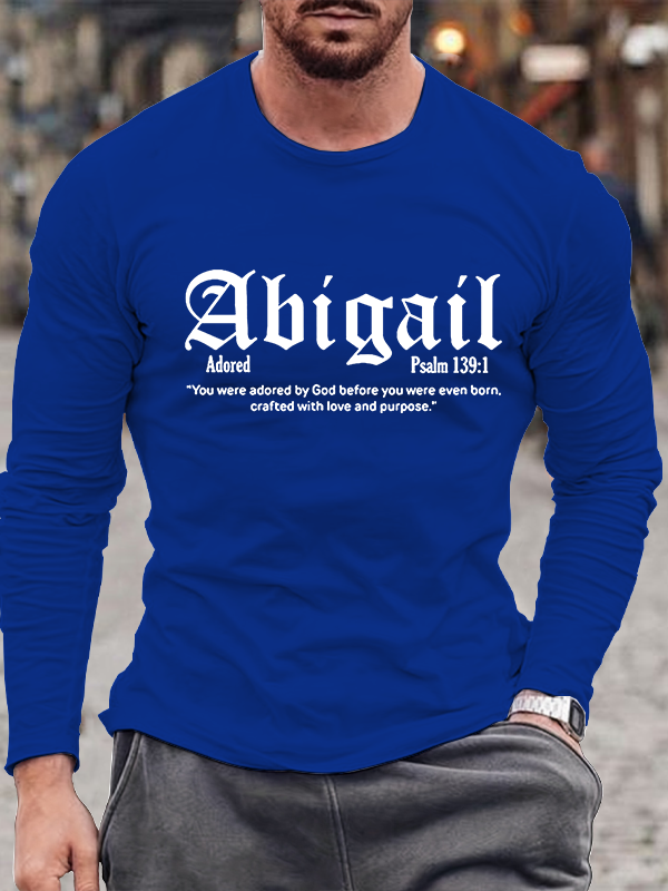 Faith With Love Abigail Psalm 139:1 Jesus God Christian Cotton Long Sleeve T-Shirt