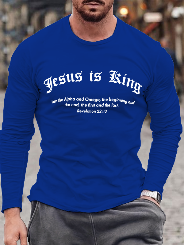 Jesus Is King Jesus God Christian Cotton Long Sleeve T-Shirt