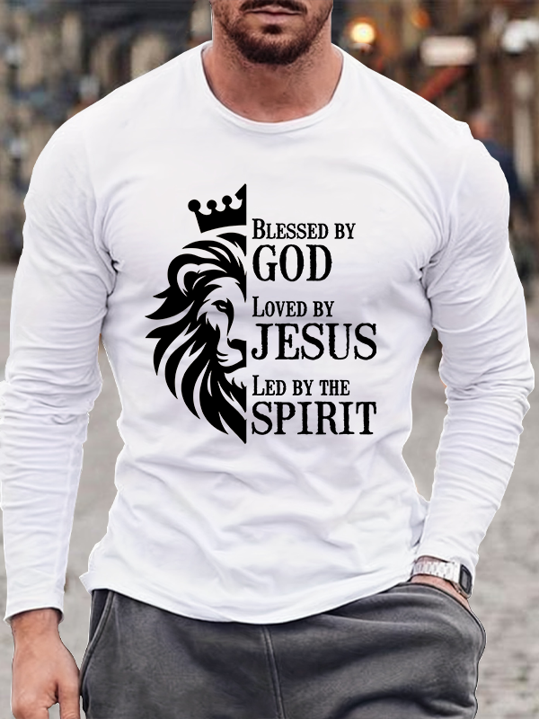 Men's  faith God'S Strong Hand Is Over My Life Long Sleeve T-Shirt
